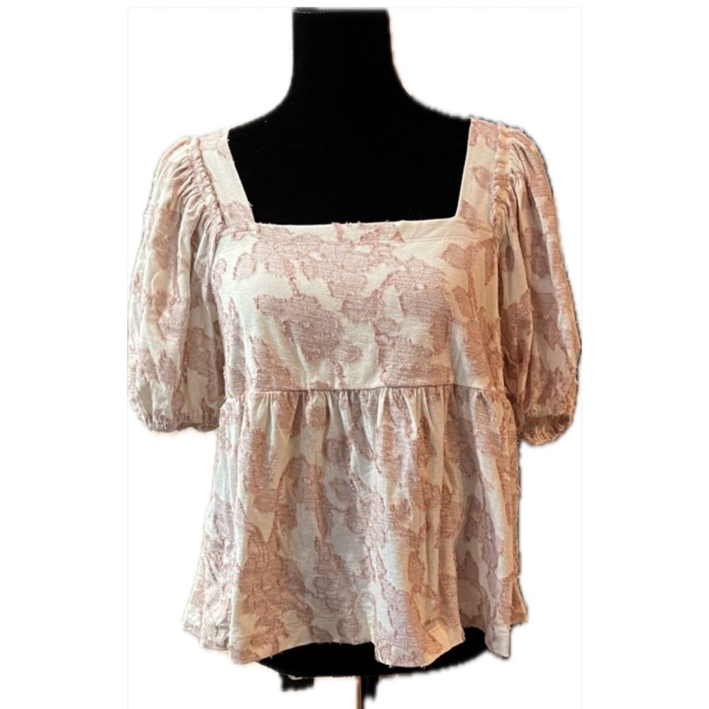 Anthropologie Maeve Floral Puff Sleeve Top